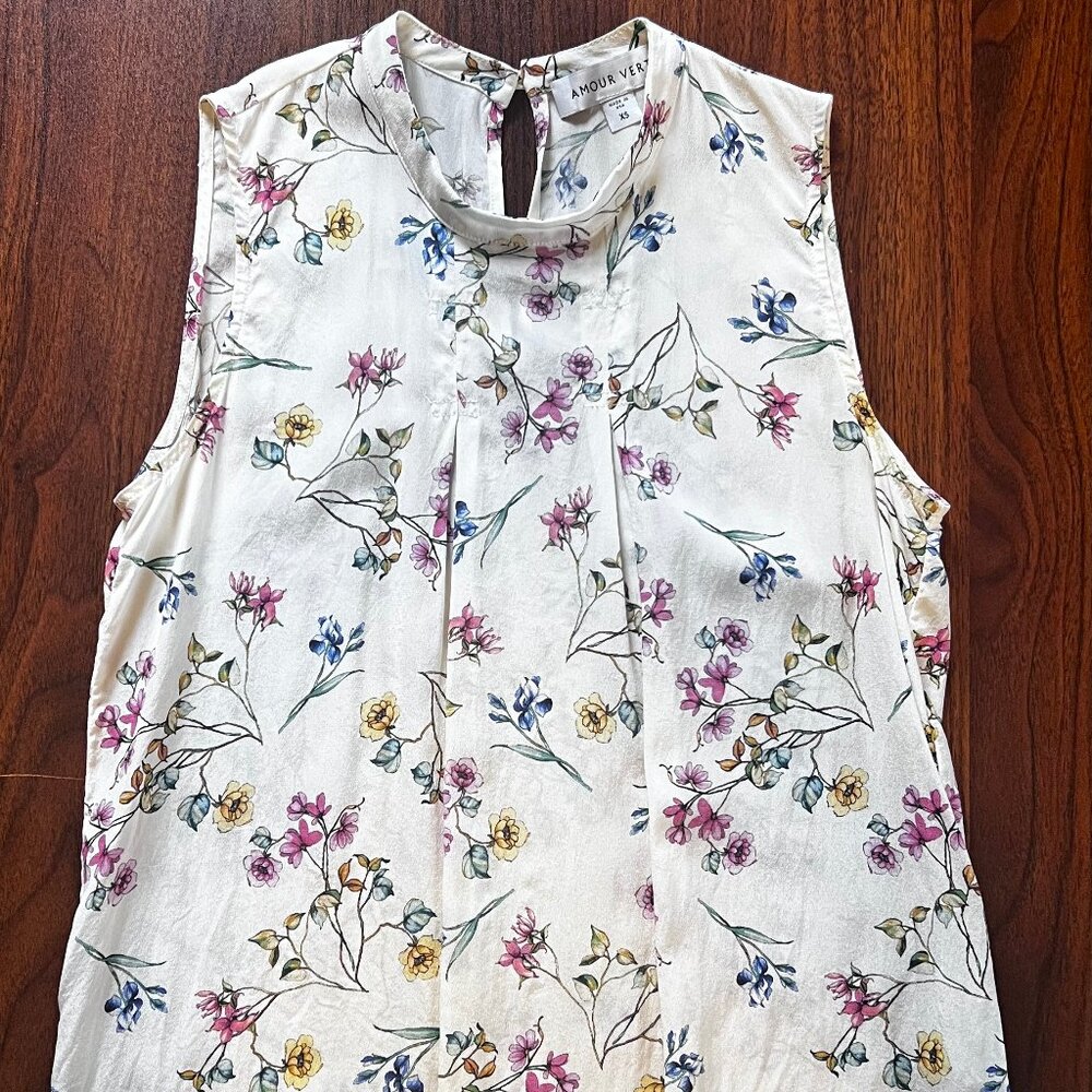 Amour Vert Jocelyn Pintuck Blouse Varenne Floral